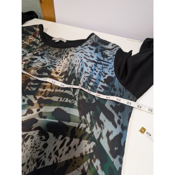 Jess & Jane Top Womens XL Multicolor Animal Print Art - Picture 7 of 9